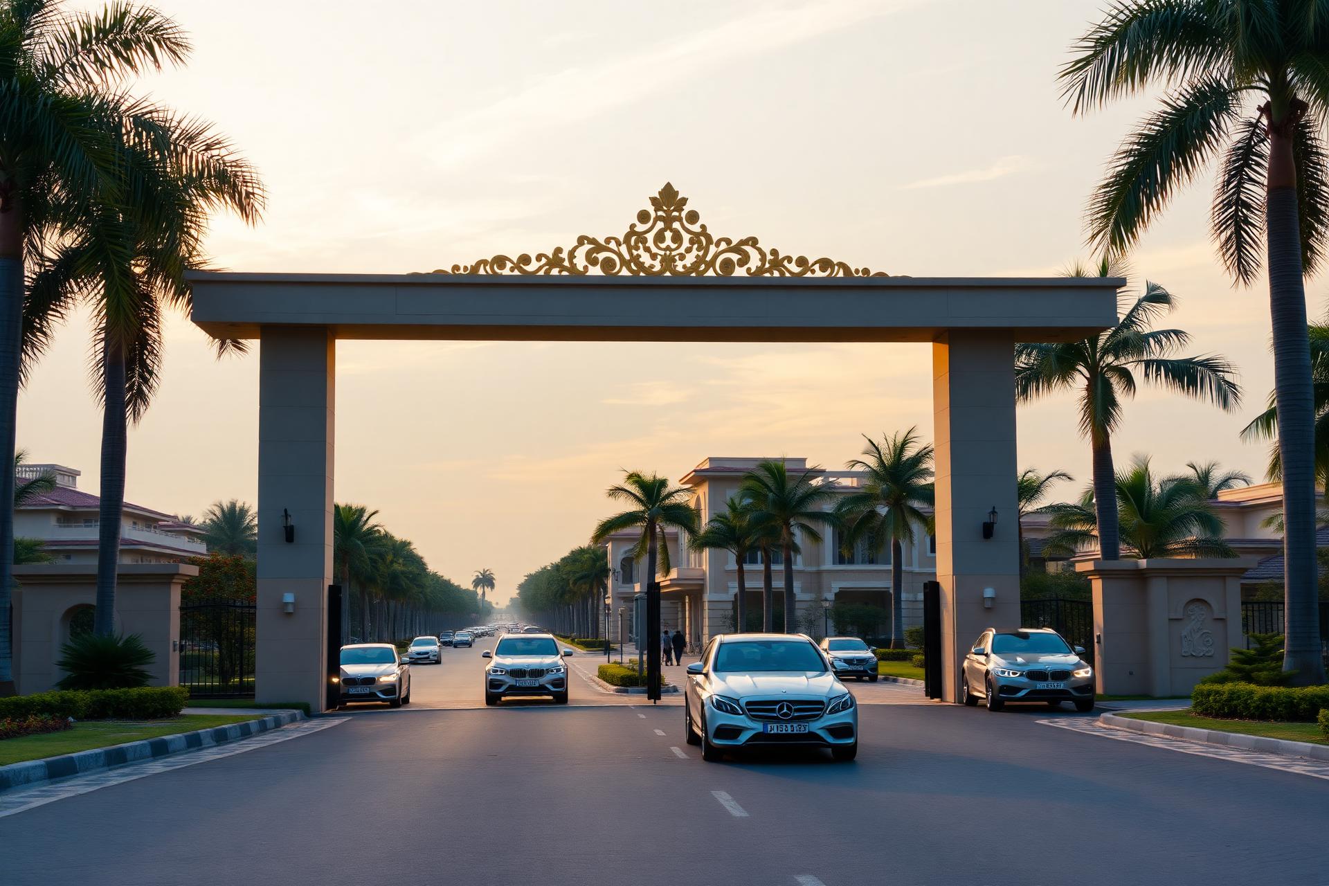 Hitech City Phase 4 premium villa plots Pudupatti Namakkal — grand gated community entrance